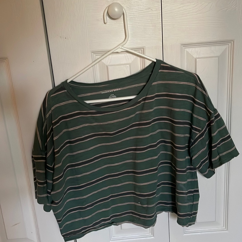 Striped Green American Eagle Shirt